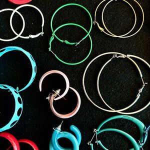 39 vintage/retro hoop earring lot - $45